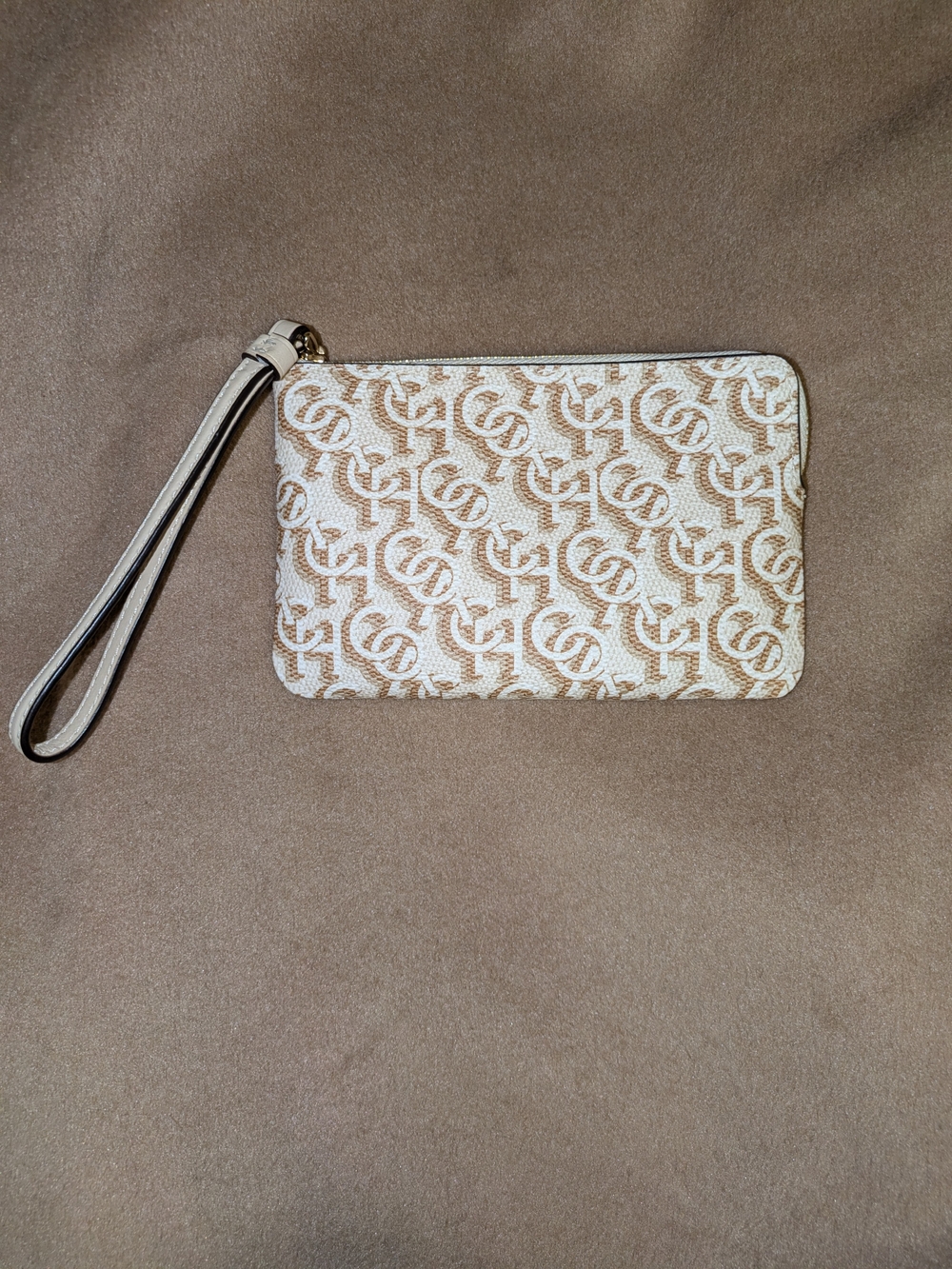 Coach Monogram Corner Zip Wristlet